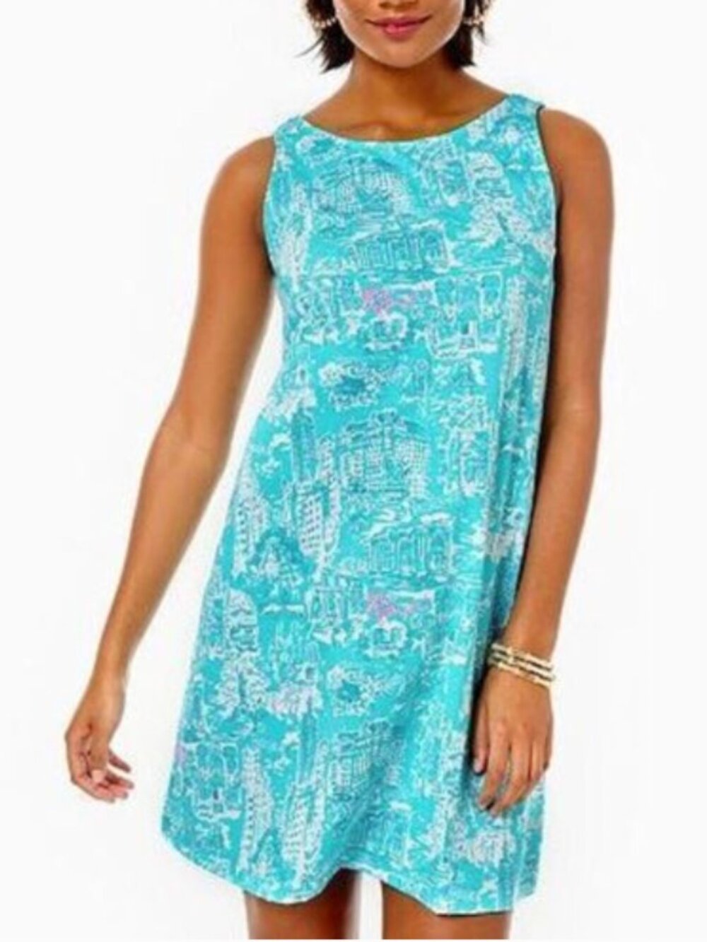 Lilly Pulitzer Kristen Swing Dress Shorely Blue NYC Toile XL NWT